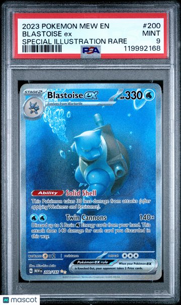 2023 Pokemon Scarlet & Violet 151 Blastoise ex Special Illustration Rare PSA 9 #200/165