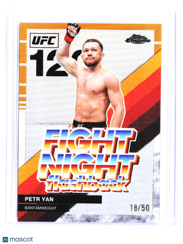 2026 Topps Chrome UFC Fight Night Flashback Petr Yan FNF-6 Gold Refractor 18/50 Trading Card