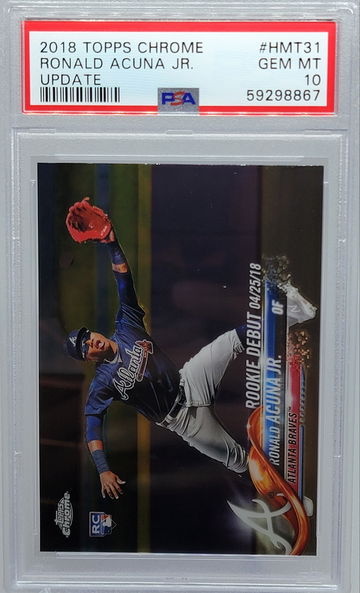 2018 TOPPS CHROME #HMT31 RONALD ACUNA JR.  UPDATE PSA 10