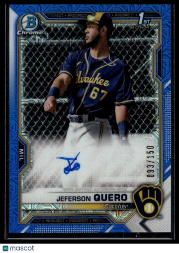 2021 Bowman Chrome Jeferson Quero #CPA-JQ Prospect Autographs HTA Choice Refractor SN AU