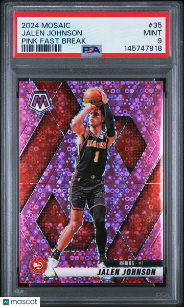 2024 Panini Mosaic Jalen Johnson #35 Pink Fast Break PSA 9