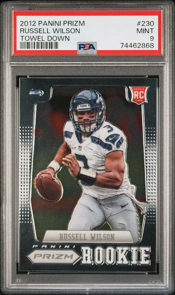 2012 Panini Prizm Russell Wilson #230 TOWEL DOWN PSA 9