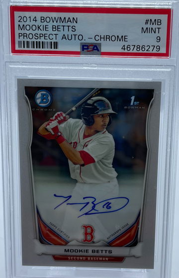 2014 Bowman Mookie Betts Prospect Auto Chrome PSA 9 MINT