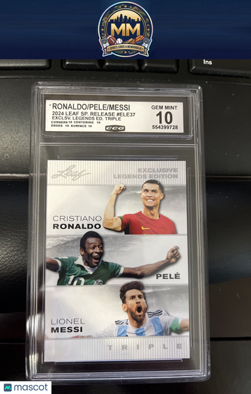 2024 Leaf Pelé Ronaldo Cristiano Ronaldo Cristiano Ronaldo / Pele / Lionel Messi Lionel Messi #ELE-37 Leaf Multi-Sport S