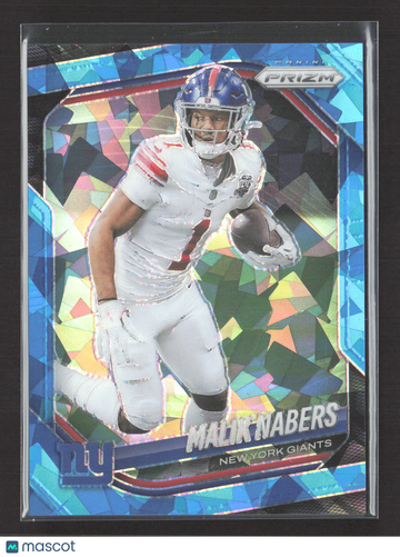 2025 Panini Prizm Malik Nabers #206 Blue Mosaic