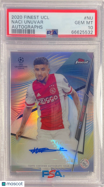 2020 Topps Finest UEFA Champions League Autographs Naci Unuvar #NU PSA 10