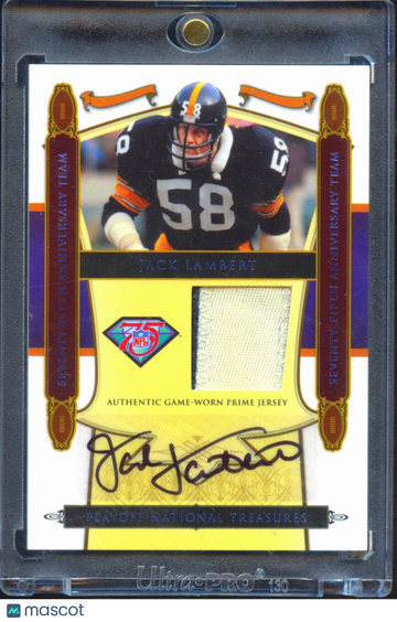 2008 Playoff National Treasures Jack Lambert #23 /10 Authentic Game-Worn Prime Jersey