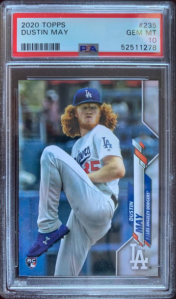 2020 Topps Dustin May NO LOGO PSA 10 Gem Mint