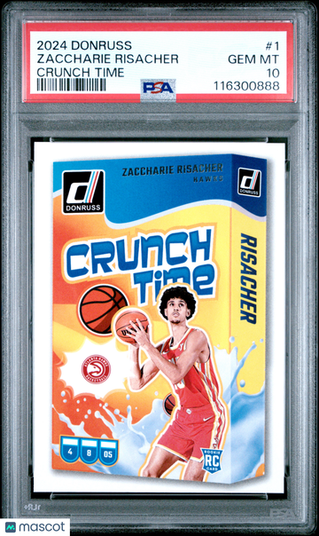 2024 Panini Donruss Crunch Time Zaccharie Risacher #1 PSA 10