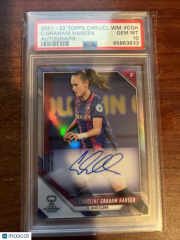 2021-22 Topps Chrome UEFA Women's Champions League - Autographs Caroline Graham Hansen #BA-CGH PSA 10