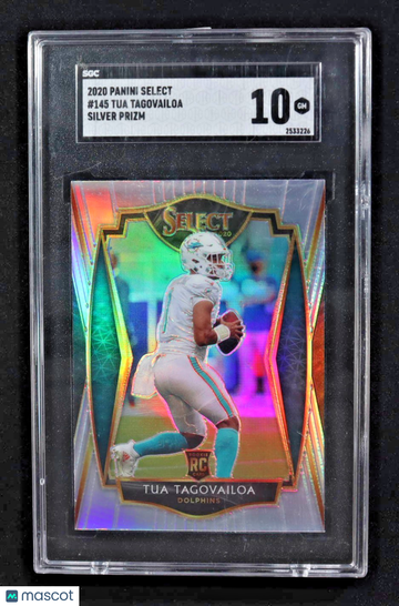 2020 Panini Select Tua Tagovailoa #145 Silver Prizm Parallel/Variety Rookie Base Set SGC 10