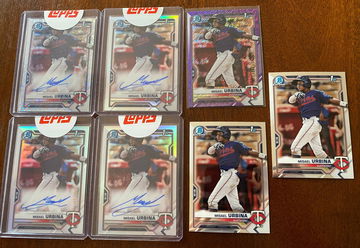(4) 2021 Bowman Chrome 1st MISAEL URBINA Speckle/Refractor AUTO