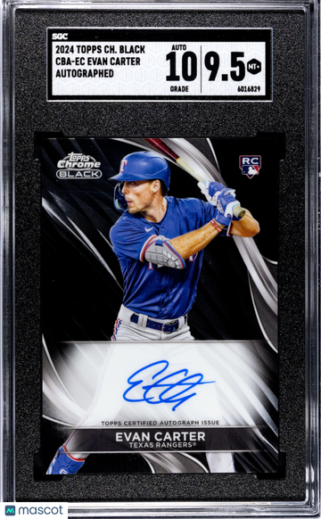 2024 Topps Chrome Black Evan Carter #CBA-EC Autograph SGC 9.5 Auto 10