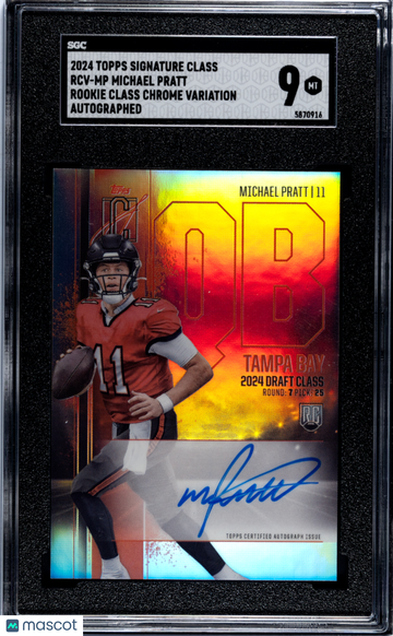 2024 Topps Signature Class Michael Pratt #RCV-MP Rookie Chrome Var. Autograph SGC 9