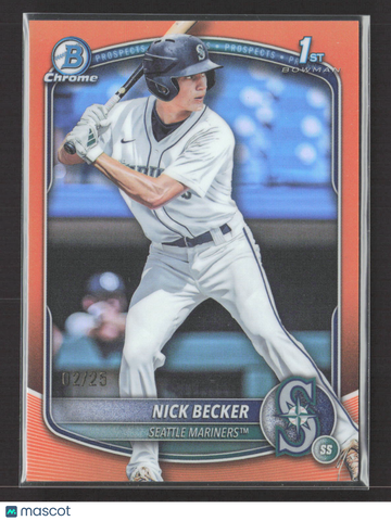2025 Bowman Chrome Nick Becker #BDC-100 Orange Refractor /25