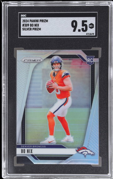 2024 Panini Prizm Bo Nix Silver Prizm SGC 9.5