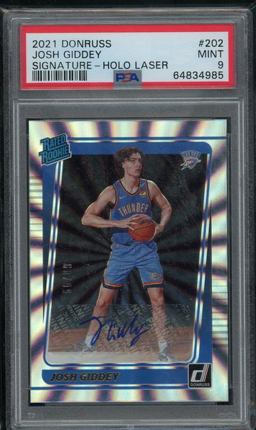 2021 Donruss Josh Giddey Holo Laser Signature /99 PSA 9