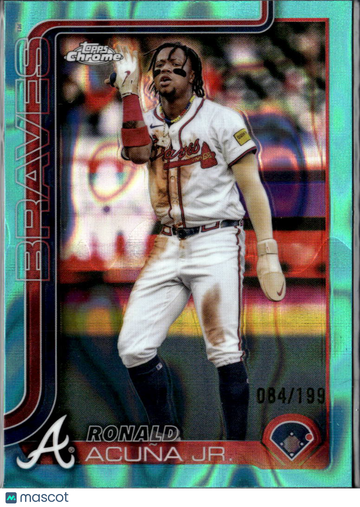 Ronald Acuña Jr. 2024 Topps Chrome Aqua RayWave /199 Atlanta Braves