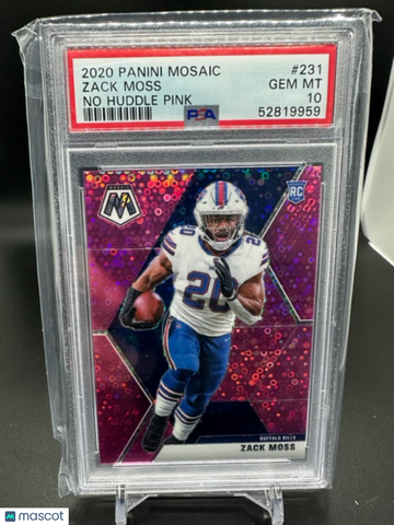 2020 Mosaic Zack Moss Rookie No Huddle Pink /20 PSA 10
