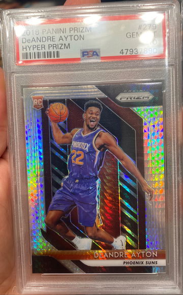 2018 deandre ayton hyper prizm #279 gem mt psa 10 low pop 63 rookie card rc