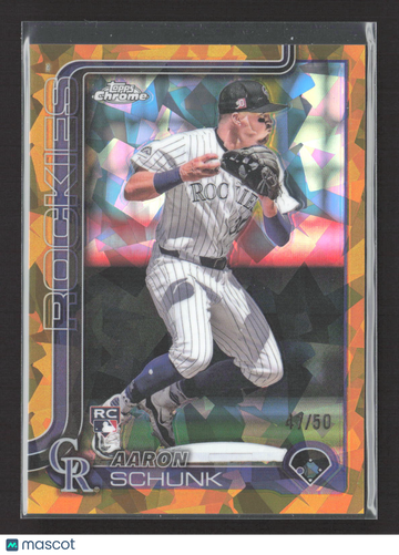 2025 Topps Chrome Aaron Schunk #238 Orange Sapphire RC 41/50