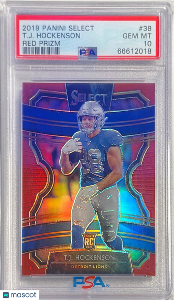 2019 Panini Select T. J. Hockenson #38 Red Prizm PSA 10