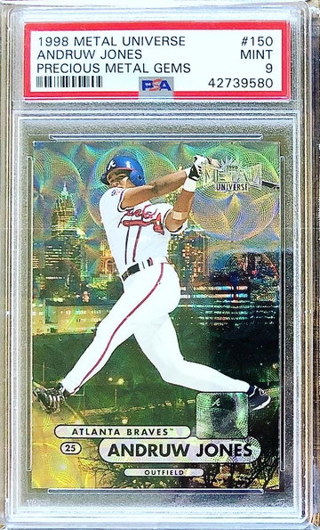 1998 Skybox Metal Universe Andruw Jones Precious Metal Gems #21/50 PSA 9 POP 1