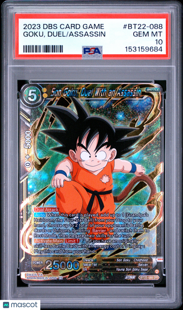 2023 Dragon Ball Super Card Game Series 22 Critical Blow Goku, Duel PSA 10 #BT22-088