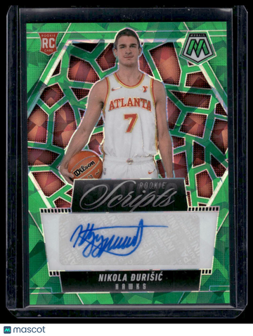 2024-25 Panini Mosaic Prizm Nikola Đurišić #RS-DUR Green Ice Prizm Autograph RC