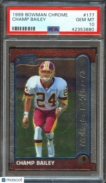 1999 Bowman Chrome Champ Bailey #177 PSA 10
