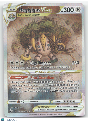 2023 Crown Zenith Regigigas VSTAR Holo Rare #GG55/GG70
