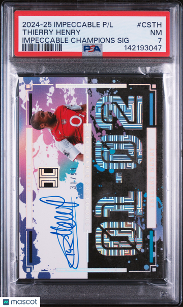 2024-25 Panini Impeccable Premier League Thierry Henry #CSTH /99 PSA 7