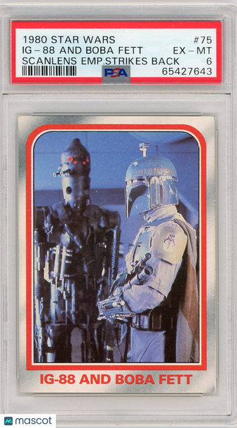 1980 Star Wars Scanlens Empire Strikes Back Ig-88 And Boba Fett #75 PSA 6
