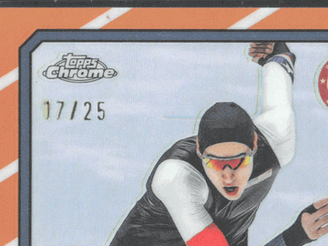 2026 Topps Chrome U.S. Olympics 1986 Topps Autographs Jordan Stolz #86TA-JS Orange Stripe /25