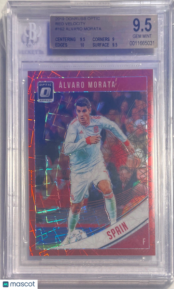 2019 Donruss Optic Red Velocity Alvaro Morata #162 BGS 9.5