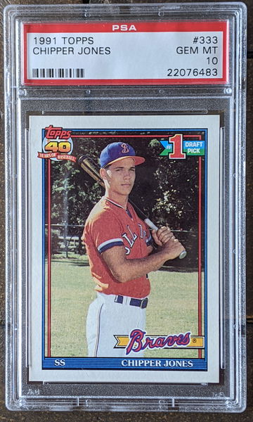 1991 Topps #333 Chipper Jones PSA 10 RC