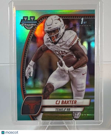 2024 Bowman University Chrome - Aqua Refractor CJ Baxter #42