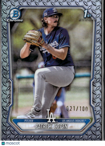 Patrick Copen 2024 Bowman Chrome Diamond Refractor /100 Los Angeles Dodgers