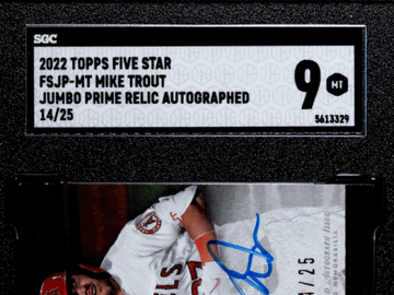 2022 Topps Five Star Mike Trout #FSJP-MT Jumbo Prime Relic Autograph SGC 9