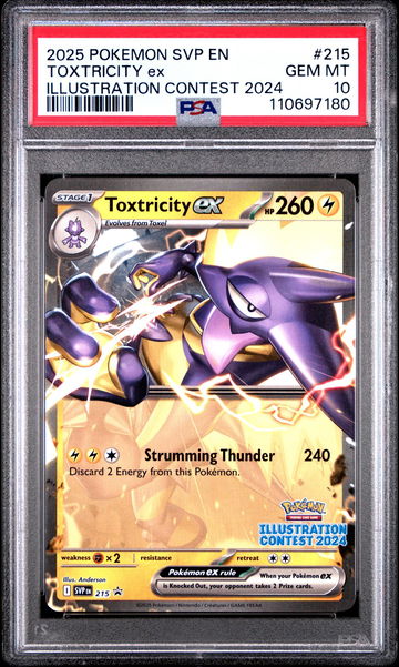 2025 Pokemon Scarlet and Violet Black Star Promo Illustration Contest 2024 Winner Toxtricity Ex #215 PSA 10