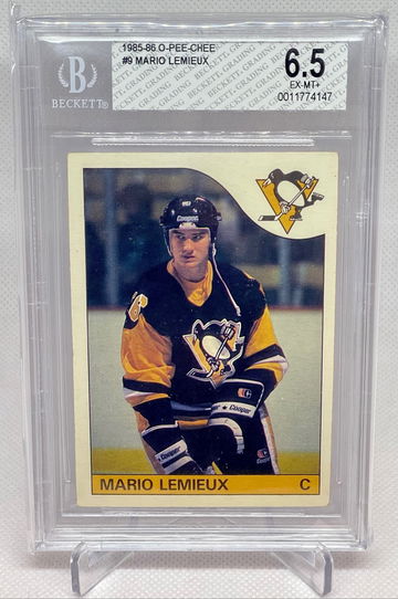 1985-86 O-Pee-Chee #9 Mario Lemieux Rookie BGS 6.5 EX-MT+