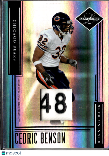 2006 Leaf Limited Cedric Benson #6 Authentic Game-Worn Prime Jersey