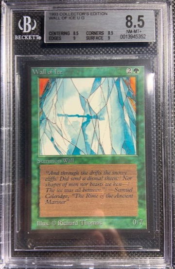 1993 MTG Magic The Gathering Collector's Edition Wall Of Ice U G BGS 8.5