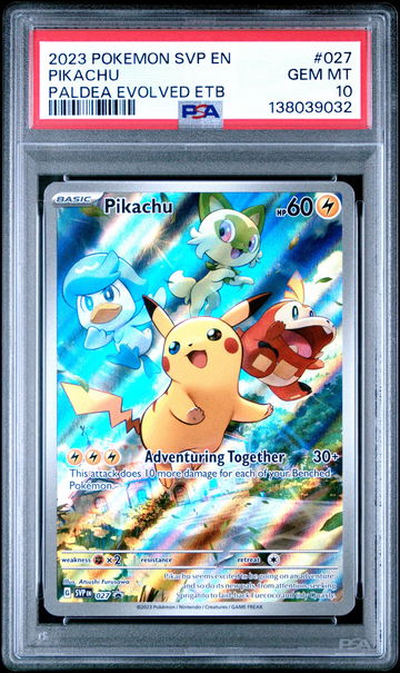 2023 Pokemon Scarlet and Violet Paldea Evolved Elite Trainer Box Pikachu #027 PSA 10