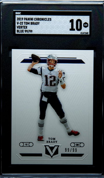 2019 Panini Chronicles Vertex Blue Tom Brady 99/99 - SGC 10