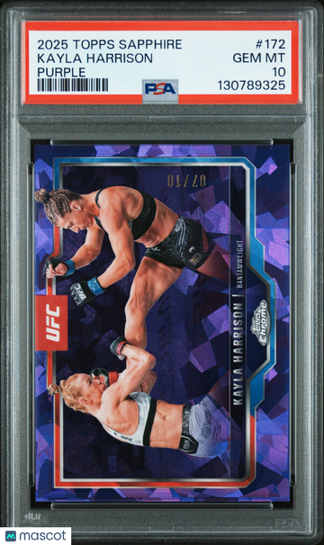 2025 Topps Chrome Sapphire UFC Kayla Harrison #172 Purple /10 PSA 10