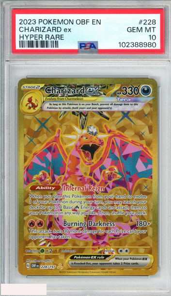 2023 POKEMON OBSIDIAN FLAMES CHARIZARD EX #228 HYPER RARE PSA 10 GEM MT