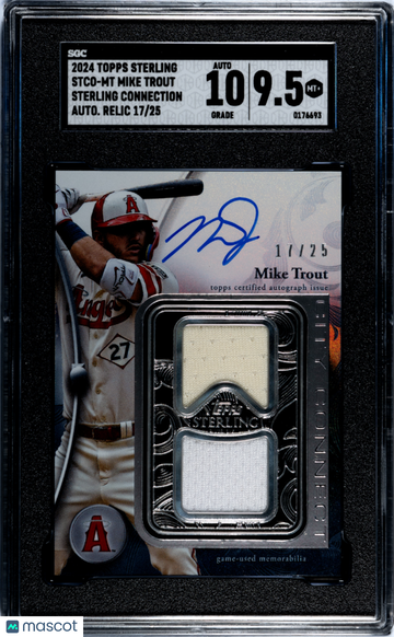 2024 Topps Sterling Mike Trout #STCO-MT Connection Autograph Relic SGC 9.5 Auto 10