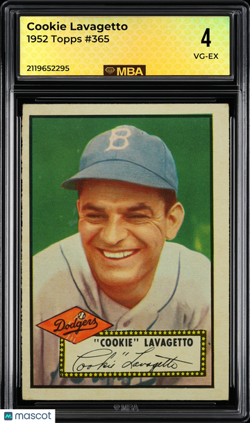 1952 Topps Cookie Lavagetto #365 MBA 4