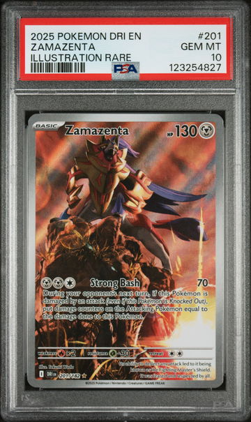 2025 Pokemon Scarlet and Violet Destined Rivals Illustration Rare Zamazenta #201 PSA 10